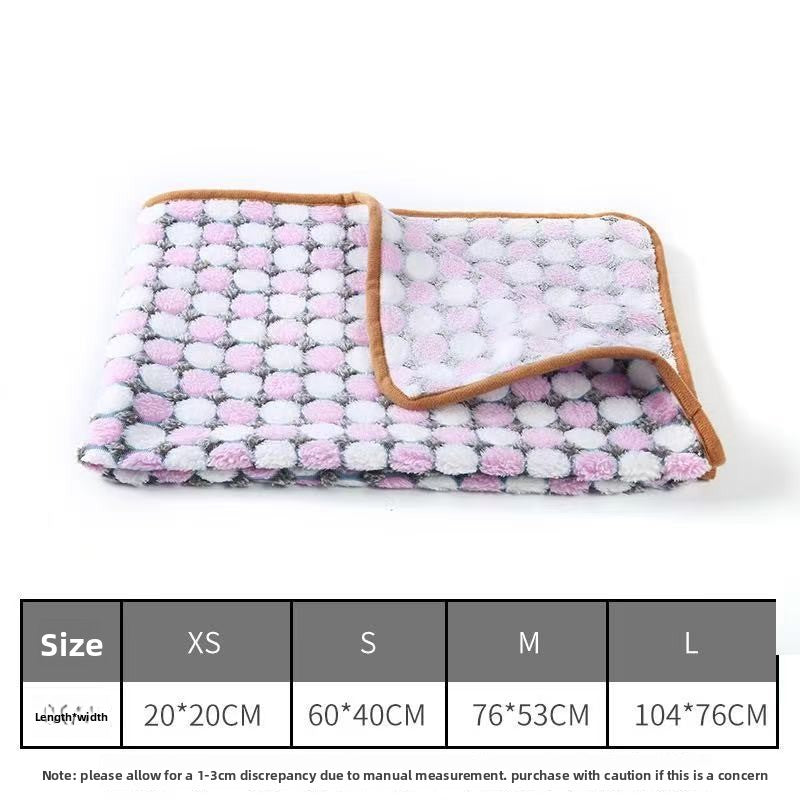 Blankora Snuggle Square mini fleece pet mat in Pink Polka Dot, 8 x 8 in