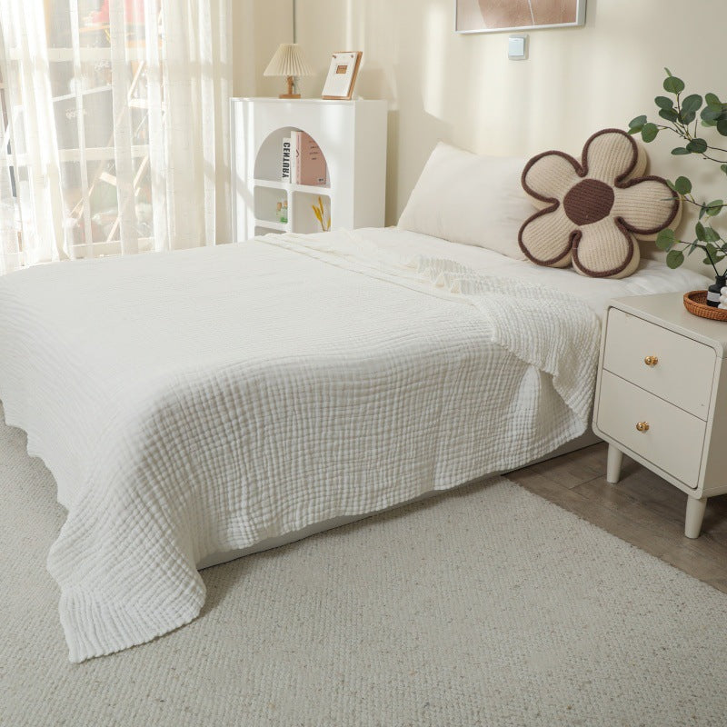 Blankora Cloud Gauze 6-layer cotton blanket in Cloud White, Throw size