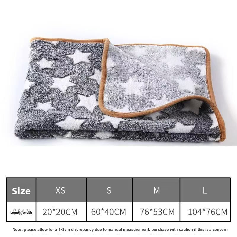 Blankora Snuggle Square mini fleece pet mat in Gray Stars, 8 x 8 in