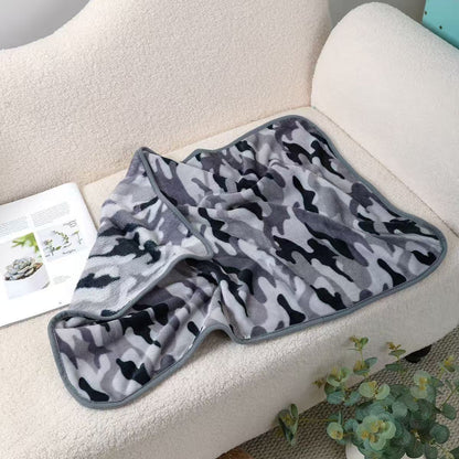 Blankora Snuggle Square mini fleece pet mat in Gray Camo, 8 x 8 in