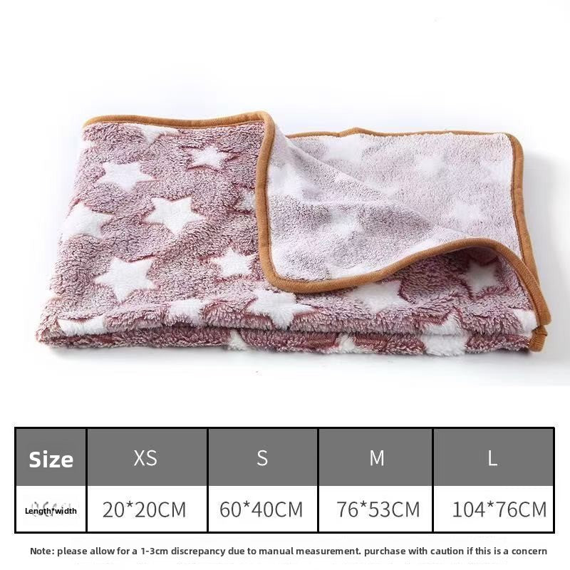 Blankora Snuggle Square mini fleece pet mat in Dusty Red Stars, 8 x 8 in