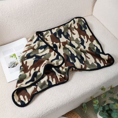 Blankora Snuggle Square mini fleece pet mat in Brown Camo, 8 x 8 in