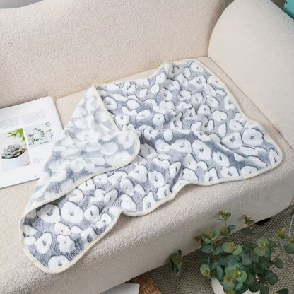 Blankora Snuggle Square mini fleece pet mat in Gray Spot Print, 8 x 8 in