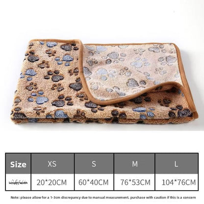 Blankora Snuggle Square mini fleece pet mat in Brown Paws, 8 x 8 in