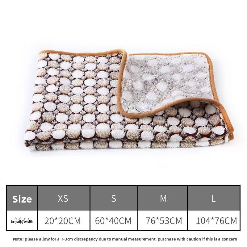 Blankora Snuggle Square mini fleece pet mat in Brown Polka Dot, 8 x 8 in